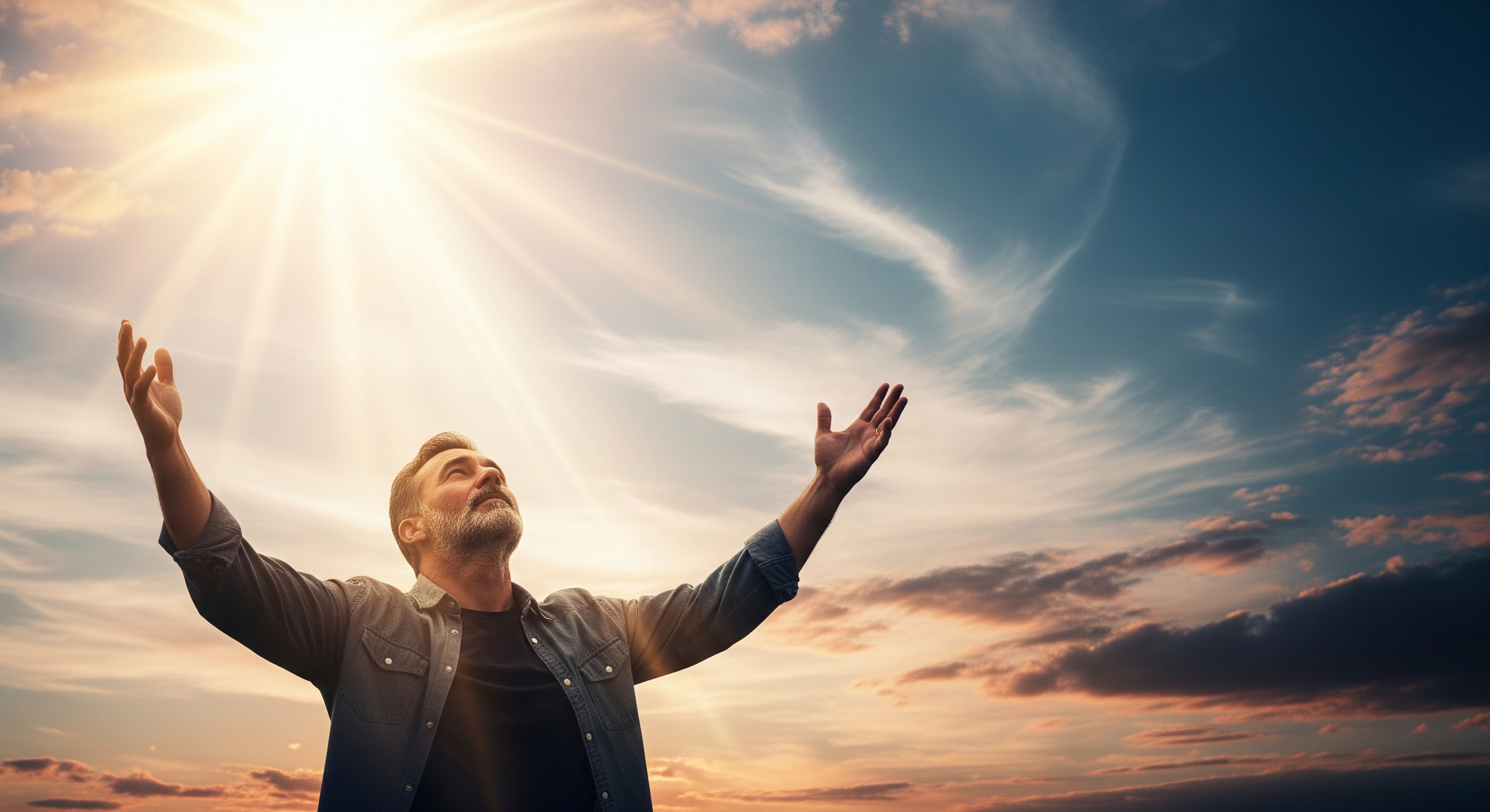 Imagem representando poder e provisão no Reino de Deus, com luz celestial e atmosfera de milagre.