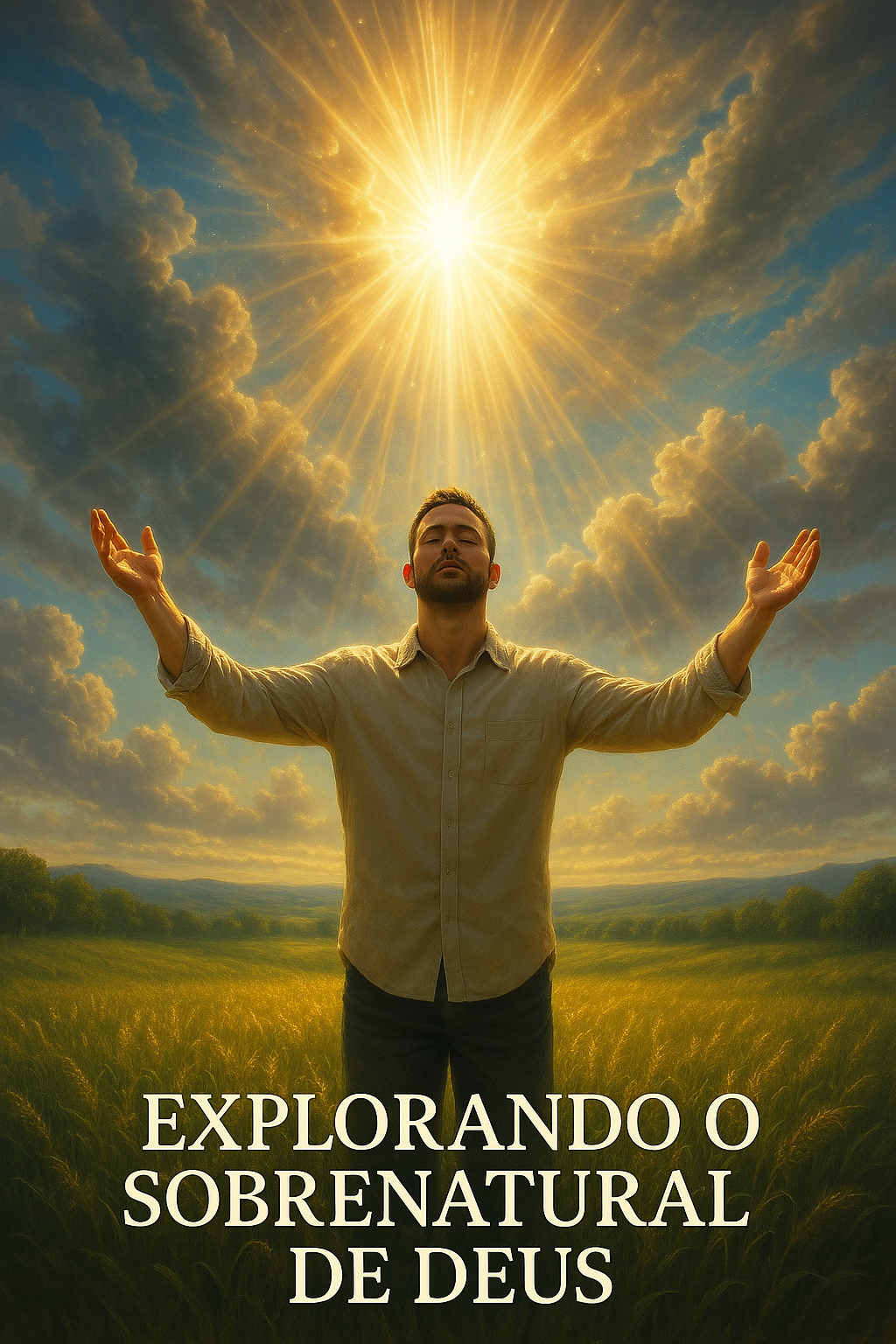 Ilustração digital de capa do post representando o tema sobrenatural de Deus, com elementos visuais que remetem à manifestação do Reino de Deus na Terra.