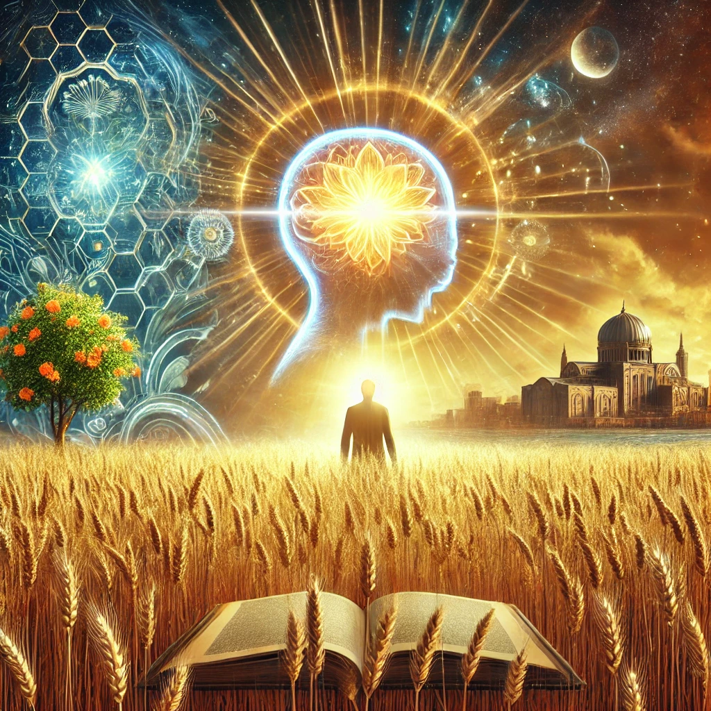 Transformar a mente para viver o reino imagem conceitual com elementos de renovação mental e espiritual, representando a busca por alinhar pensamentos ao Reino de Deus.