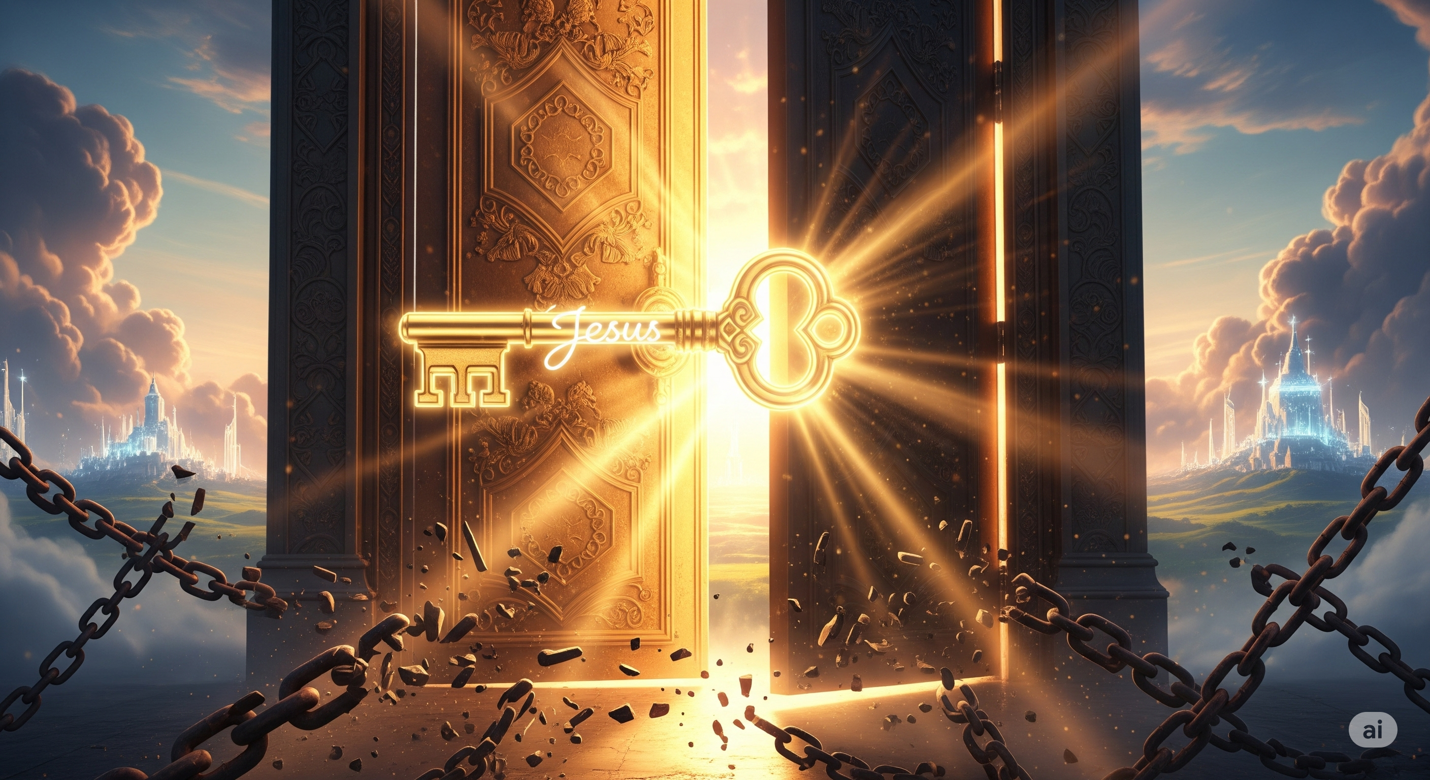 Autoridade do Nome de Jesus – Poder e Manifestação do Reino Demonstração da autoridade do nome de Jesus com fé, enquanto luz celestial rompe as trevas ao redor