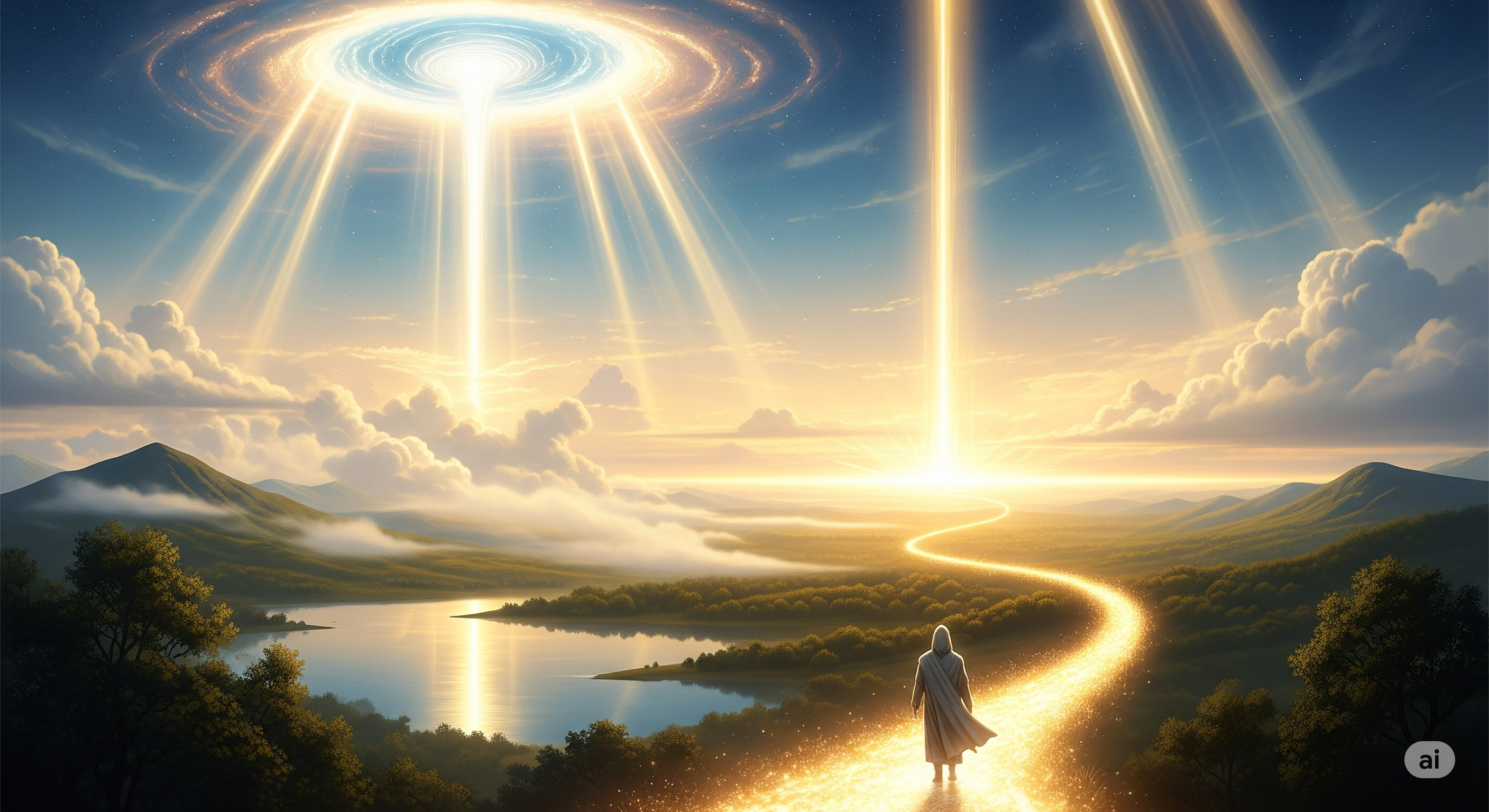 Tempo da preparação para o Reino de Deus com luz celestial e caminho profético